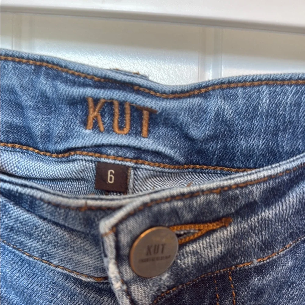 Kut from the Kloth Blue Rolled Hem Jean Shorts - Picture 2 of 4